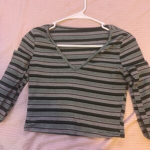 Striped V-Neck Women's Top